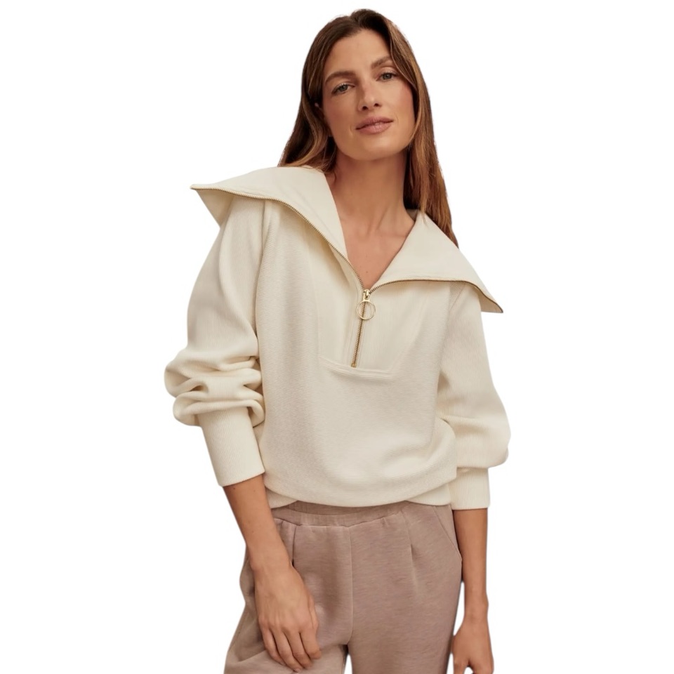 Varley Vine Half-Zip Pullover Size S Nwt Ivory